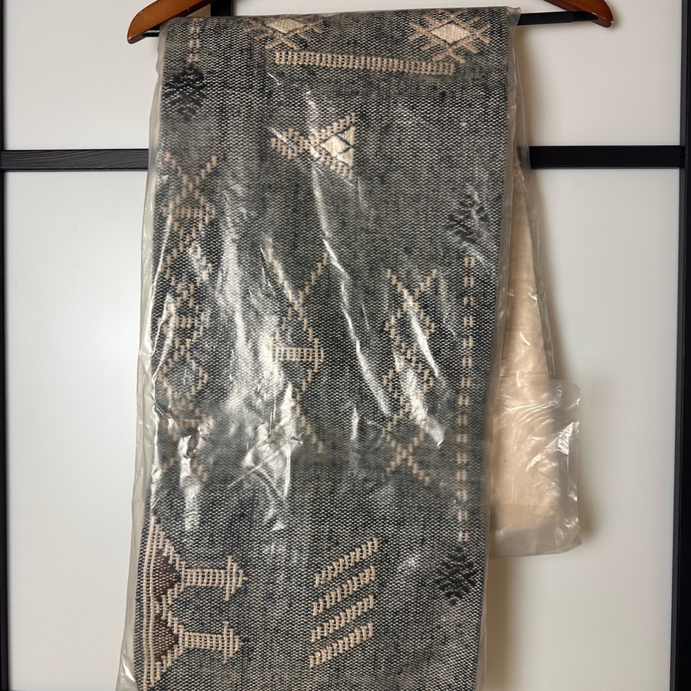 West Elm Black and Cream Patterned Pillow Cover